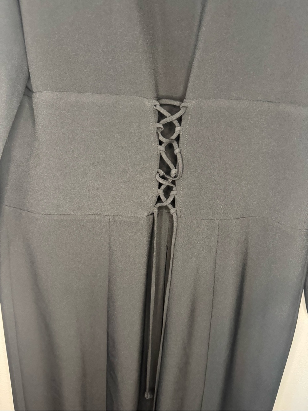 VENUS Black Longline Blazer Duster Jacket Womens 18 Corset Lace Back Hook & Eye - Picture 7 of 8